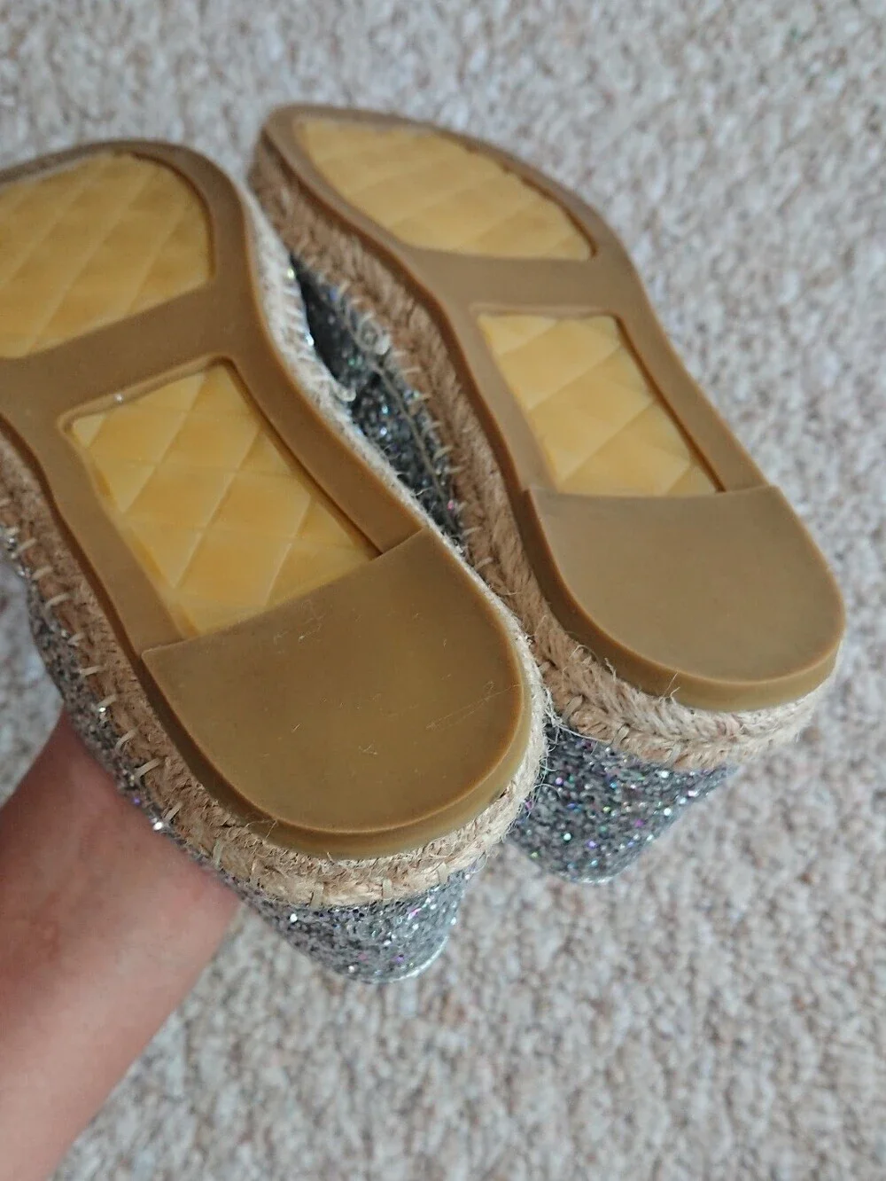 Chiara Ferragni “Popcorn & soda” Glitter Ballet espadrille Flats size 7.5